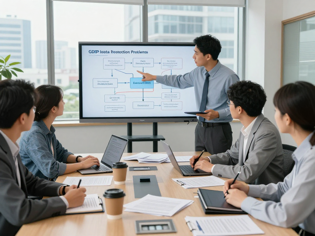 Vermessungsbüros und ÖbVI Team bei der Zusammenarbeit zur Datenschutzoptimierung
