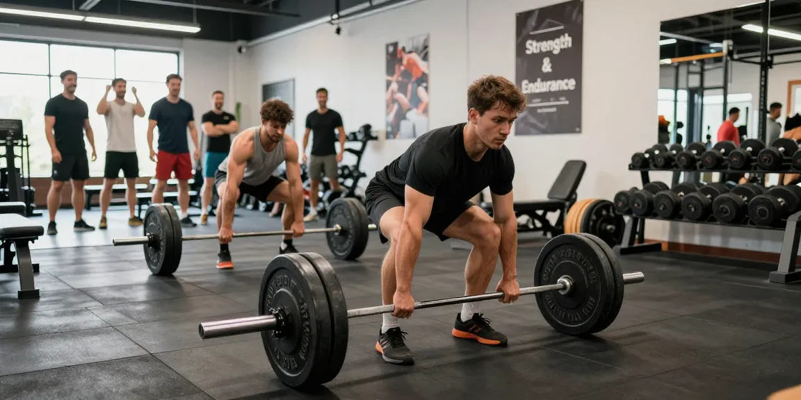 Medi Pharma Steroid Shop: Athlet beim Gewichtheben im Fitnessstudio mit motivierenden Elementen