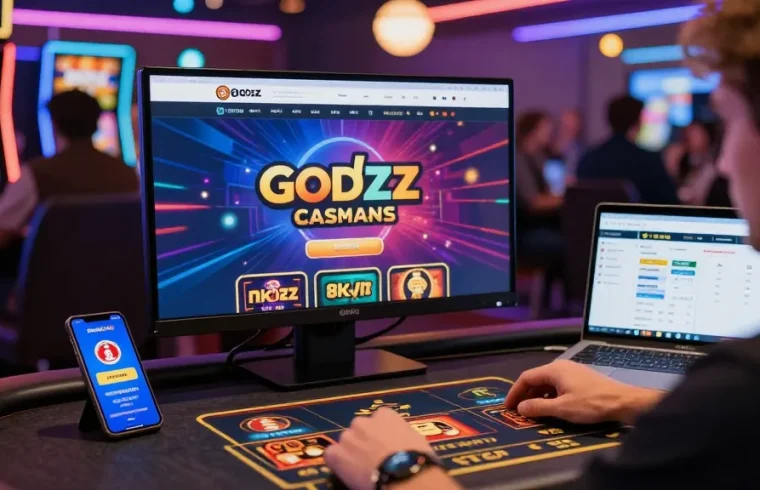 Engaged player enjoying games at Godzz Casino Germany with vibrant interface and crypto options.