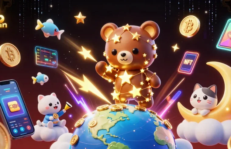 Experience winning strategies at web sunwin with vibrant casino-themed illustration featuring crypto elements.